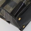 LOEWE Anagram Amazona 36 Hand Bag Vinyl Leather Black Gold Auth mr1599-16