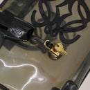 LOEWE Anagram Amazona 36 Hand Bag Vinyl Leather Black Gold Auth mr1599-10