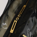 LOEWE Anagram Amazona 36 Hand Bag Vinyl Leather Black Gold Auth mr1599-11