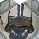 LOEWE Anagram Amazona 36 Hand Bag Vinyl Leather Black Gold Auth mr1599-18