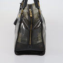 LOEWE Anagram Amazona 36 Hand Bag Vinyl Leather Black Gold Auth mr1599-3