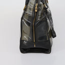 LOEWE Anagram Amazona 36 Hand Bag Vinyl Leather Black Gold Auth mr1599-4