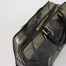 LOEWE Anagram Amazona 36 Hand Bag Vinyl Leather Black Gold Auth mr1599-6