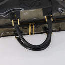 LOEWE Anagram Amazona 36 Hand Bag Vinyl Leather Black Gold Auth mr1599-7