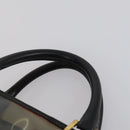 LOEWE Anagram Amazona 36 Hand Bag Vinyl Leather Black Gold Auth mr1599-8