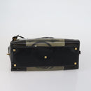 LOEWE Anagram Amazona 36 Hand Bag Vinyl Leather Black Gold Auth mr1599-5