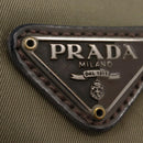 PRADA Shoulder Bag Nylon Khaki Silver Auth mr1600-20