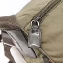PRADA Shoulder Bag Nylon Khaki Silver Auth mr1600-9