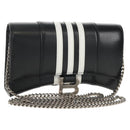 BALENCIAGA Adidas collaboration Chain Bag Leather Black 656050 Auth mr1601M-1