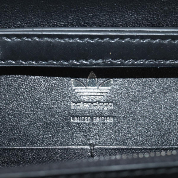 BALENCIAGA Adidas collaboration Chain Bag Leather Black 656050 Auth mr1601M