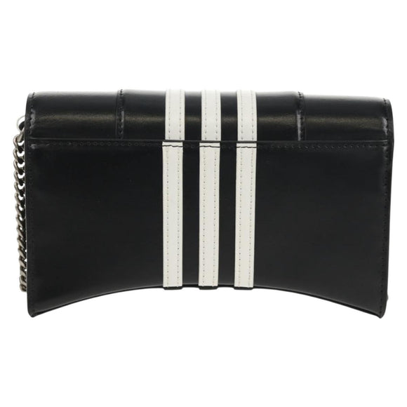 BALENCIAGA Adidas collaboration Chain Bag Leather Black 656050 Auth mr1601M