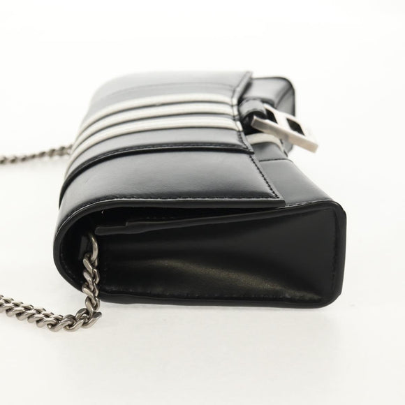 BALENCIAGA Adidas collaboration Chain Bag Leather Black 656050 Auth mr1601M