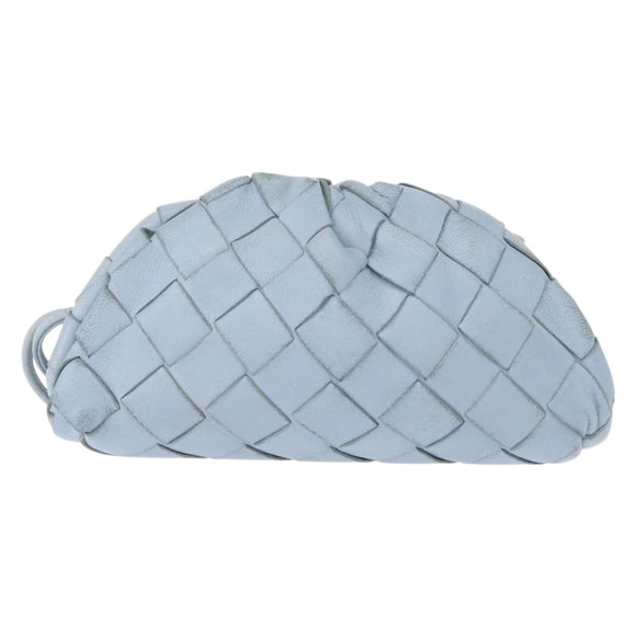 BOTTEGA VENETA INTRECCIATO Mini The Pouch Leather Light Blue Auth mr1604