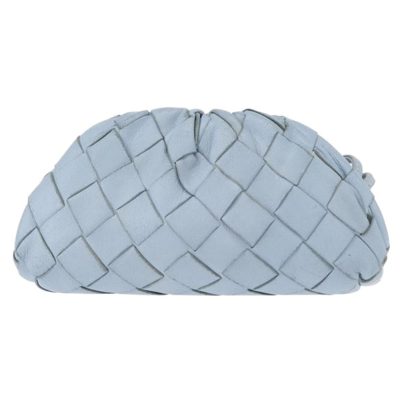 BOTTEGA VENETA INTRECCIATO Mini The Pouch Leather Light Blue Auth mr1604