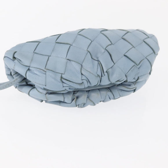 BOTTEGA VENETA INTRECCIATO Mini The Pouch Leather Light Blue Auth mr1604