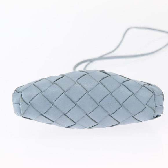 BOTTEGA VENETA INTRECCIATO Mini The Pouch Leather Light Blue Auth mr1604