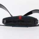GUCCI Sherry Line Waist Bag Suede Enamel Navy gold 519308 Auth mr1606-10