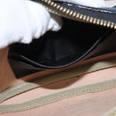 GUCCI Sherry Line Waist Bag Suede Enamel Navy gold 519308 Auth mr1606-21