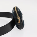GUCCI Sherry Line Waist Bag Suede Enamel Navy gold 519308 Auth mr1606-5