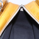 CHANEL Chain Shoulder Bag Patent leather Yellow Silver CC Auth mr1607-18