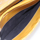 CHANEL Chain Shoulder Bag Patent leather Yellow Silver CC Auth mr1607-21