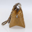 CHANEL Chain Shoulder Bag Patent leather Yellow Silver CC Auth mr1607-5