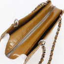 CHANEL Chain Shoulder Bag Patent leather Yellow Silver CC Auth mr1607-6