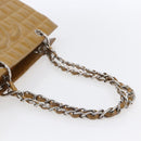 CHANEL Chain Shoulder Bag Patent leather Yellow Silver CC Auth mr1607-7