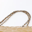 CHANEL Chain Shoulder Bag Patent leather Yellow Silver CC Auth mr1607-8