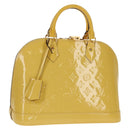 LOUIS VUITTON Monogram Vernis Alma PM Bag Yellow Citrin M90101 LV Auth mr1608A-1