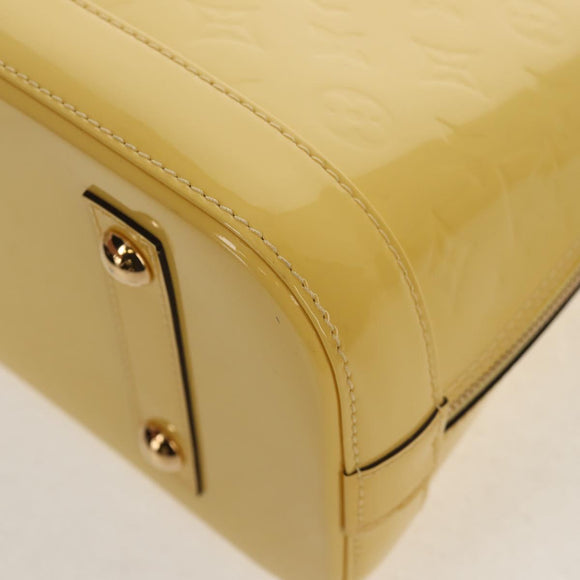 LOUIS VUITTON Monogram Vernis Alma PM Bag Yellow Citrin M90101 LV Auth mr1608A
