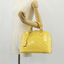 LOUIS VUITTON Monogram Vernis Alma PM Bag Yellow Citrin M90101 LV Auth mr1608A-25