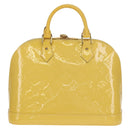 LOUIS VUITTON Monogram Vernis Alma PM Bag Yellow Citrin M90101 LV Auth mr1608A-2