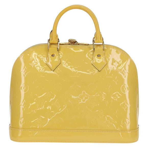LOUIS VUITTON Monogram Vernis Alma PM Bag Yellow Citrin M90101 LV Auth mr1608A