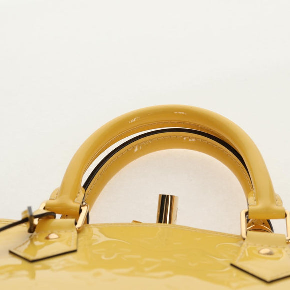 LOUIS VUITTON Monogram Vernis Alma PM Bag Yellow Citrin M90101 LV Auth mr1608A