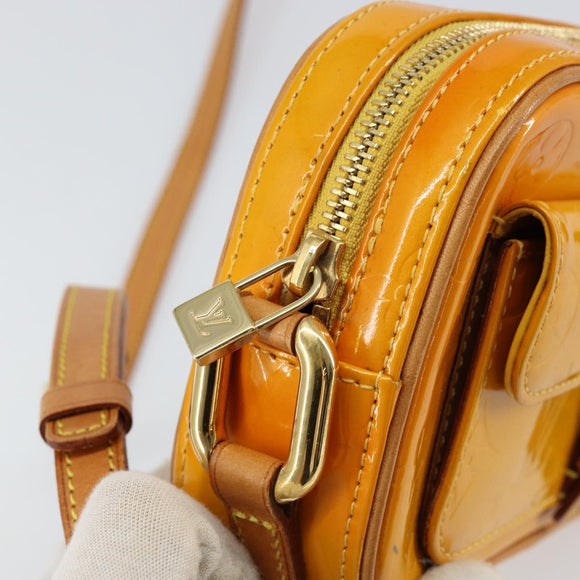 LOUIS VUITTON Monogram Vernis Christy MM Shoulder Bag Jaune M91108 Auth mr1610