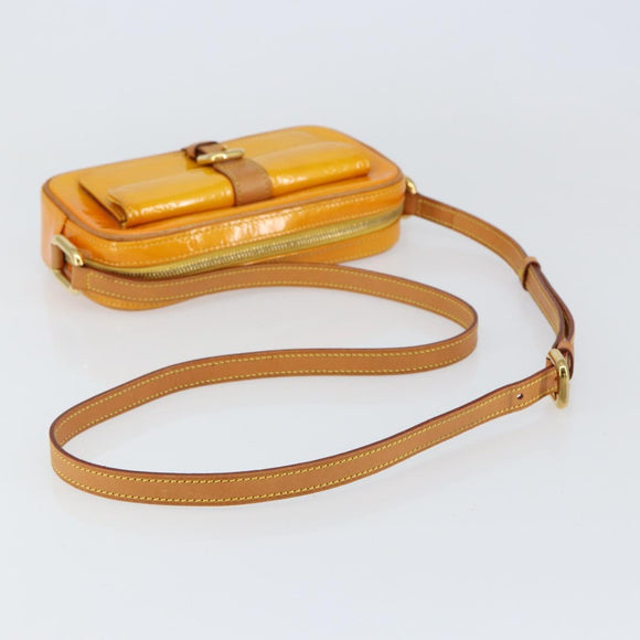 LOUIS VUITTON Monogram Vernis Christy MM Shoulder Bag Jaune M91108 Auth mr1610