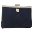 Christian Dior Trotter Canvas Mini Clutch Bag Navy Gold Auth mr1614-1