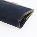 Christian Dior Trotter Canvas Mini Clutch Bag Navy Gold Auth mr1614-10