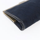 Christian Dior Trotter Canvas Mini Clutch Bag Navy Gold Auth mr1614-11