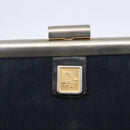 Christian Dior Trotter Canvas Mini Clutch Bag Navy Gold Auth mr1614-12