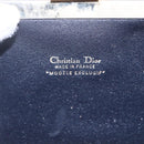 Christian Dior Trotter Canvas Mini Clutch Bag Navy Gold Auth mr1614-13