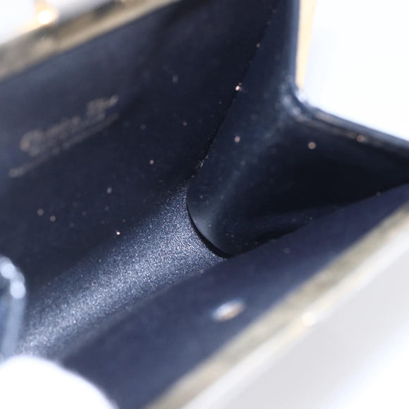 Christian Dior Trotter Canvas Mini Clutch Bag Navy Gold Auth mr1614