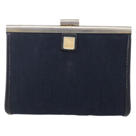 Christian Dior Trotter Canvas Mini Clutch Bag Navy Gold Auth mr1614 - 0