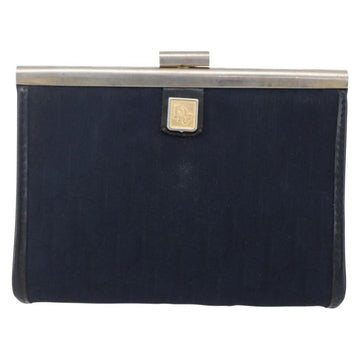 Christian Dior Trotter Canvas Mini Clutch Bag Navy Gold Auth mr1614 - 0