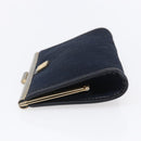 Christian Dior Trotter Canvas Mini Clutch Bag Navy Gold Auth mr1614-4