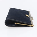 Christian Dior Trotter Canvas Mini Clutch Bag Navy Gold Auth mr1614-5