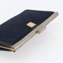 Christian Dior Trotter Canvas Mini Clutch Bag Navy Gold Auth mr1614-6