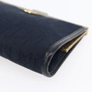 Christian Dior Trotter Canvas Mini Clutch Bag Navy Gold Auth mr1614-8