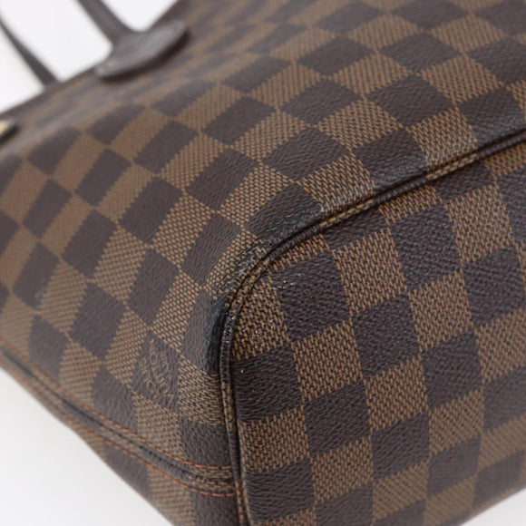 LOUIS VUITTON Damier Ebene Neverfull PM Tote Bag N51109 LV Auth mr1616